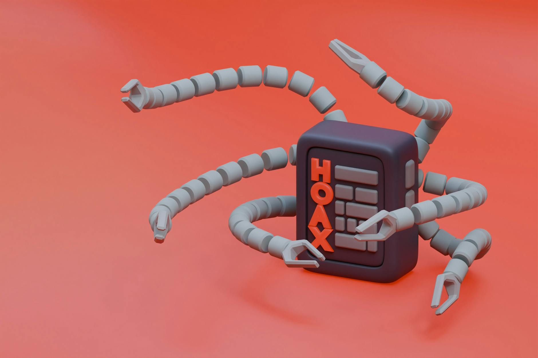A confused robot looking at a mirror that shows a distorted reflection, representing AI generating false information