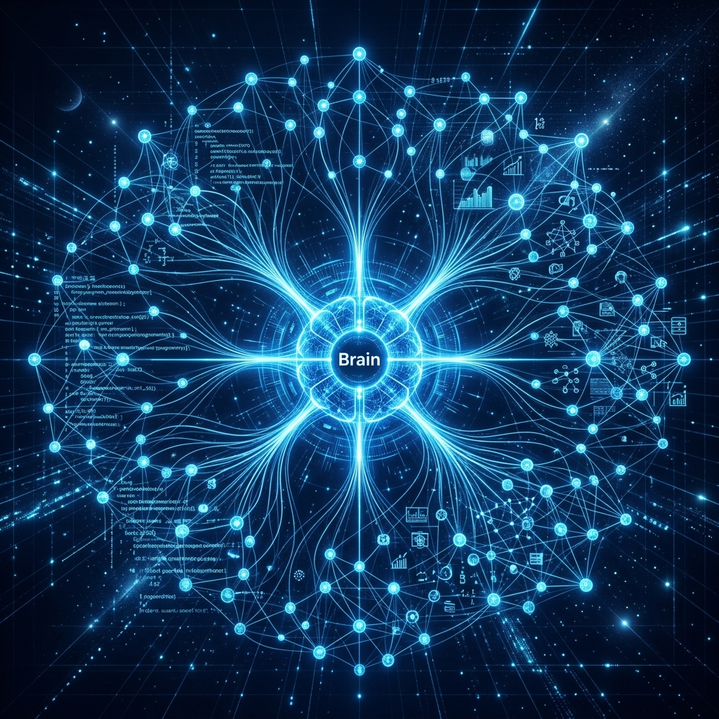 Conceptual visualization of the Kimi K2.6 Agent Swarm coordinating 300 parallel agents