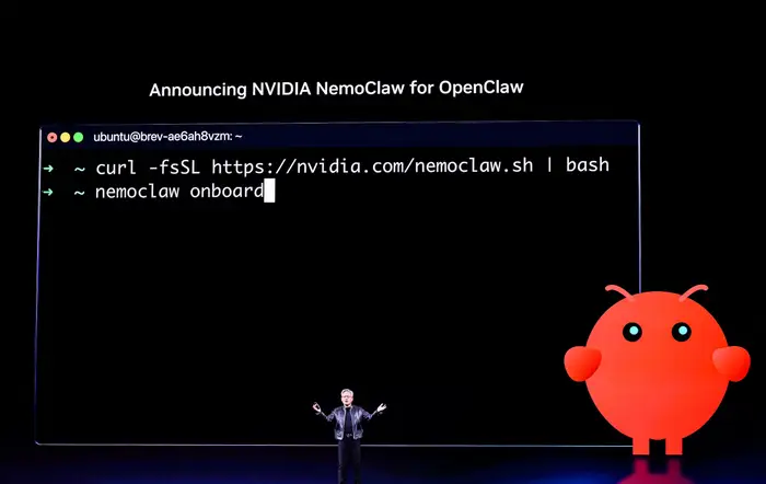 NVIDIA NemoClaw logo on a dark background representing the enterprise security layer built on top of OpenClaw